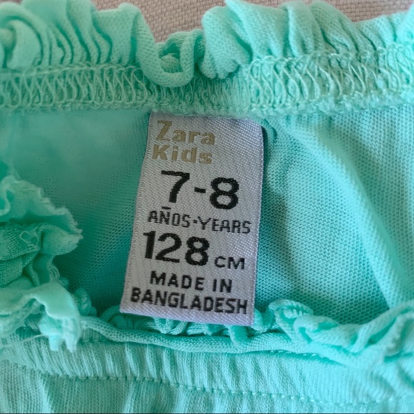 Zara Blue Tank with Ruffles and Flowers - Picture 5 of 5